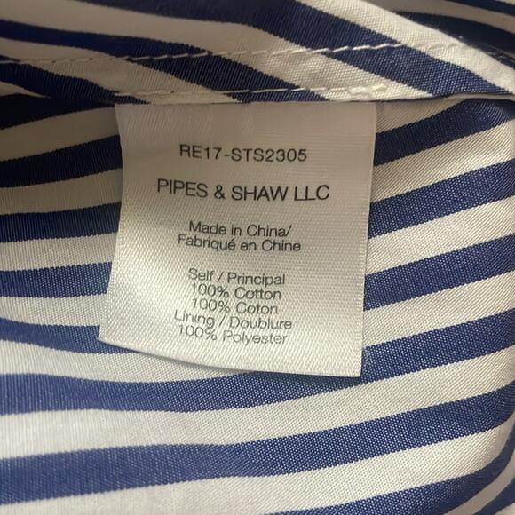 Veronica Beard Bell Bottom Ruched Striped Shirtdress - Picture 14 of 15